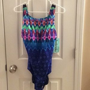 NWT Penbrooke Swimsuits Sz 12 one piece blue New